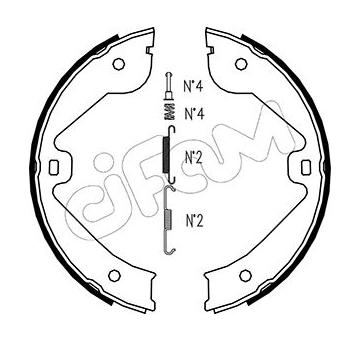 Sada brzdových čelistí, parkovací brzda CIFAM 153-244K