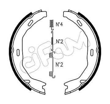 Sada brzdových čelistí, parkovací brzda CIFAM 153-245K