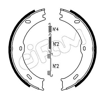 Sada brzdových čelistí, parkovací brzda CIFAM 153-246K