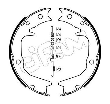Sada brzdových čelistí, parkovací brzda CIFAM 153-265K