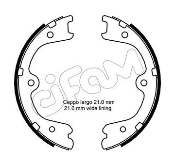 Sada brzdových čelistí, parkovací brzda CIFAM 153-297