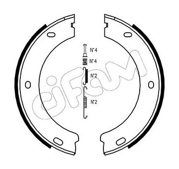 Sada brzdových čelistí, parkovací brzda CIFAM 153-325K