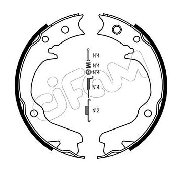 Sada brzdových čelistí, parkovací brzda CIFAM 153-386K