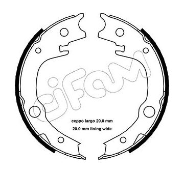 Sada brzdových čelistí, parkovací brzda CIFAM 153-443