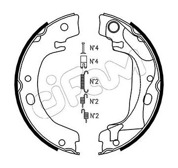 Sada brzdových čelistí, parkovací brzda CIFAM 153-446K