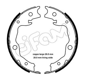 Sada brzdových čelistí, parkovací brzda CIFAM 153-450