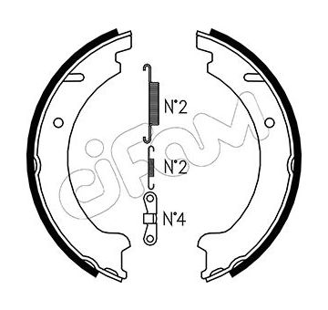 Sada brzdových čelistí, parkovací brzda CIFAM 153-478K