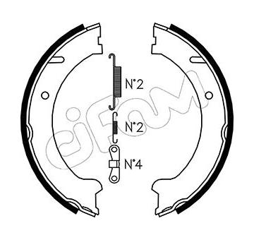 Sada brzdových čelistí, parkovací brzda CIFAM 153-480K