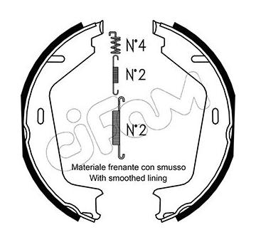 Sada brzdových čelistí, parkovací brzda CIFAM 153-530K