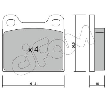 Sada brzdových destiček, kotoučová brzda CIFAM 822-003-0