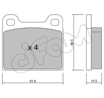 Sada brzdových platničiek kotúčovej brzdy CIFAM 822-003-4