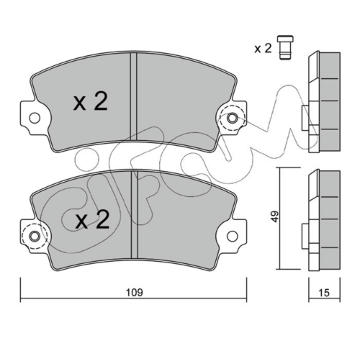 Sada brzdových destiček, kotoučová brzda CIFAM 822-005-0