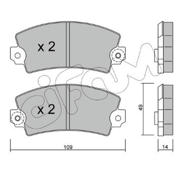 Sada brzdových destiček, kotoučová brzda CIFAM 822-005-1