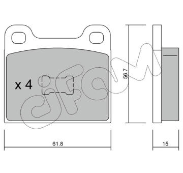 Sada brzdových platničiek kotúčovej brzdy CIFAM 822-010-0