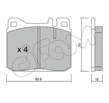Sada brzdových destiček, kotoučová brzda CIFAM 822-011-0