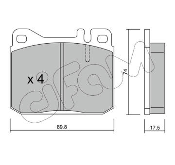Sada brzdových destiček, kotoučová brzda CIFAM 822-011-1