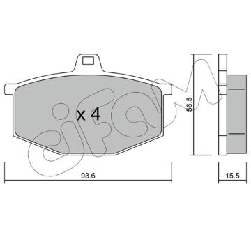Sada brzdových platničiek kotúčovej brzdy CIFAM 822-012-0