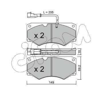 Sada brzdových destiček, kotoučová brzda CIFAM 822-014-7