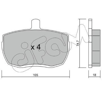 Sada brzdových destiček, kotoučová brzda CIFAM 822-016-0