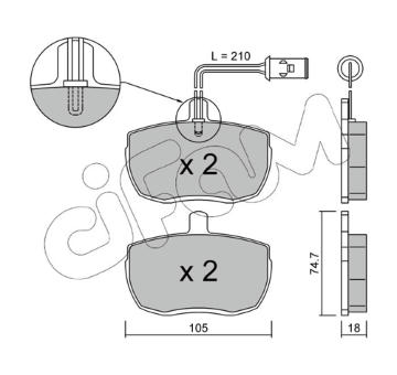 Sada brzdových destiček, kotoučová brzda CIFAM 822-016-2