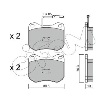 Sada brzdových destiček, kotoučová brzda CIFAM 822-021-0