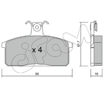 Sada brzdových destiček, kotoučová brzda CIFAM 822-026-0