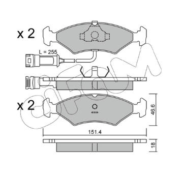 Sada brzdových destiček, kotoučová brzda CIFAM 822-029-1