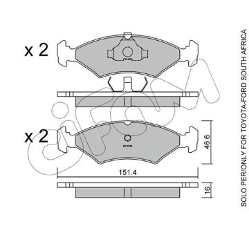 Sada brzdových destiček, kotoučová brzda CIFAM 822-029-2