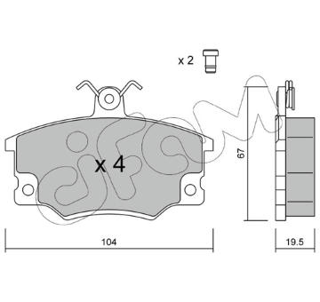 Sada brzdových destiček, kotoučová brzda CIFAM 822-030-0