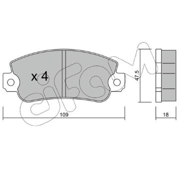 Sada brzdových destiček, kotoučová brzda CIFAM 822-033-0