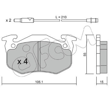 Sada brzdových platničiek kotúčovej brzdy CIFAM 822-036-2