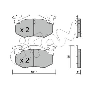 Sada brzdových destiček, kotoučová brzda CIFAM 822-038-0
