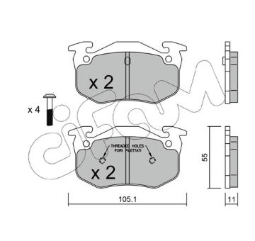 Sada brzdových destiček, kotoučová brzda CIFAM 822-038-1