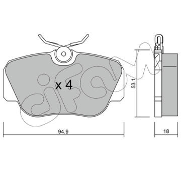 Sada brzdových destiček, kotoučová brzda CIFAM 822-041-0
