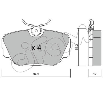 Sada brzdových destiček, kotoučová brzda CIFAM 822-042-0