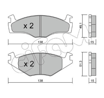 Sada brzdových destiček, kotoučová brzda CIFAM 822-045-0