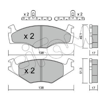 Sada brzdových destiček, kotoučová brzda CIFAM 822-045-2K