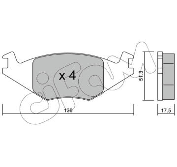 Sada brzdových destiček, kotoučová brzda CIFAM 822-047-0