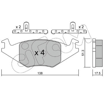 Sada brzdových destiček, kotoučová brzda CIFAM 822-047-0K