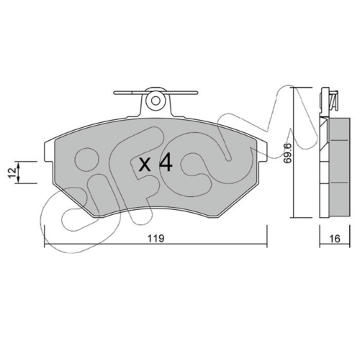 Sada brzdových destiček, kotoučová brzda CIFAM 822-050-0