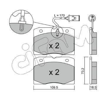 Sada brzdových platničiek kotúčovej brzdy CIFAM 822-051-2