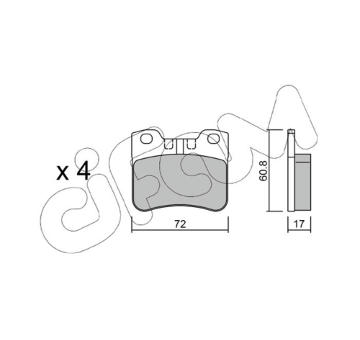 Sada brzdových destiček, kotoučová brzda CIFAM 822-060-2