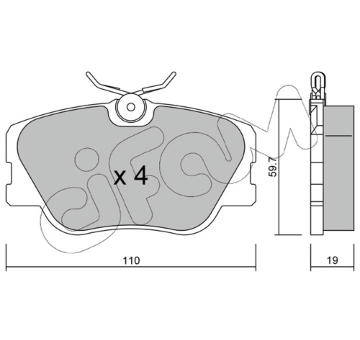 Sada brzdových destiček, kotoučová brzda CIFAM 822-061-0