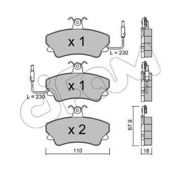 Sada brzdových destiček, kotoučová brzda CIFAM 822-069-0