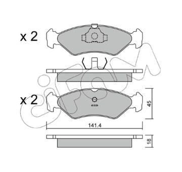Sada brzdových destiček, kotoučová brzda CIFAM 822-073-0