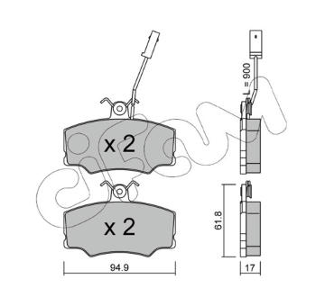 Sada brzdových platničiek kotúčovej brzdy CIFAM 822-076-0