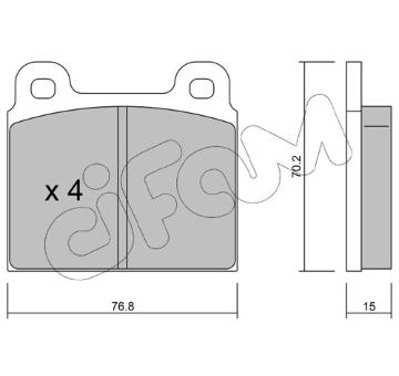 Sada brzdových destiček, kotoučová brzda CIFAM 822-078-1