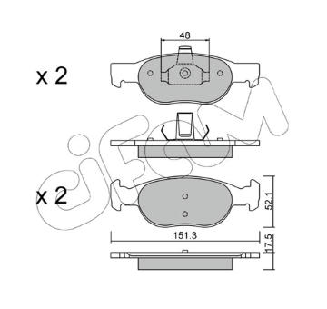 Sada brzdových destiček, kotoučová brzda CIFAM 822-079-2