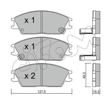 Sada brzdových destiček, kotoučová brzda CIFAM 822-081-1