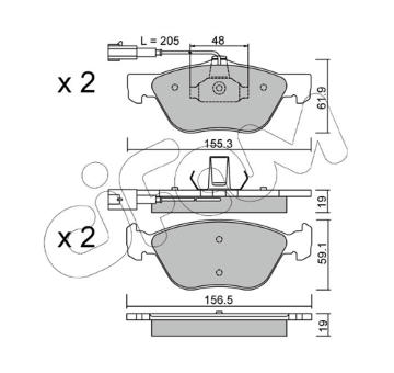 Sada brzdových destiček, kotoučová brzda CIFAM 822-083-0